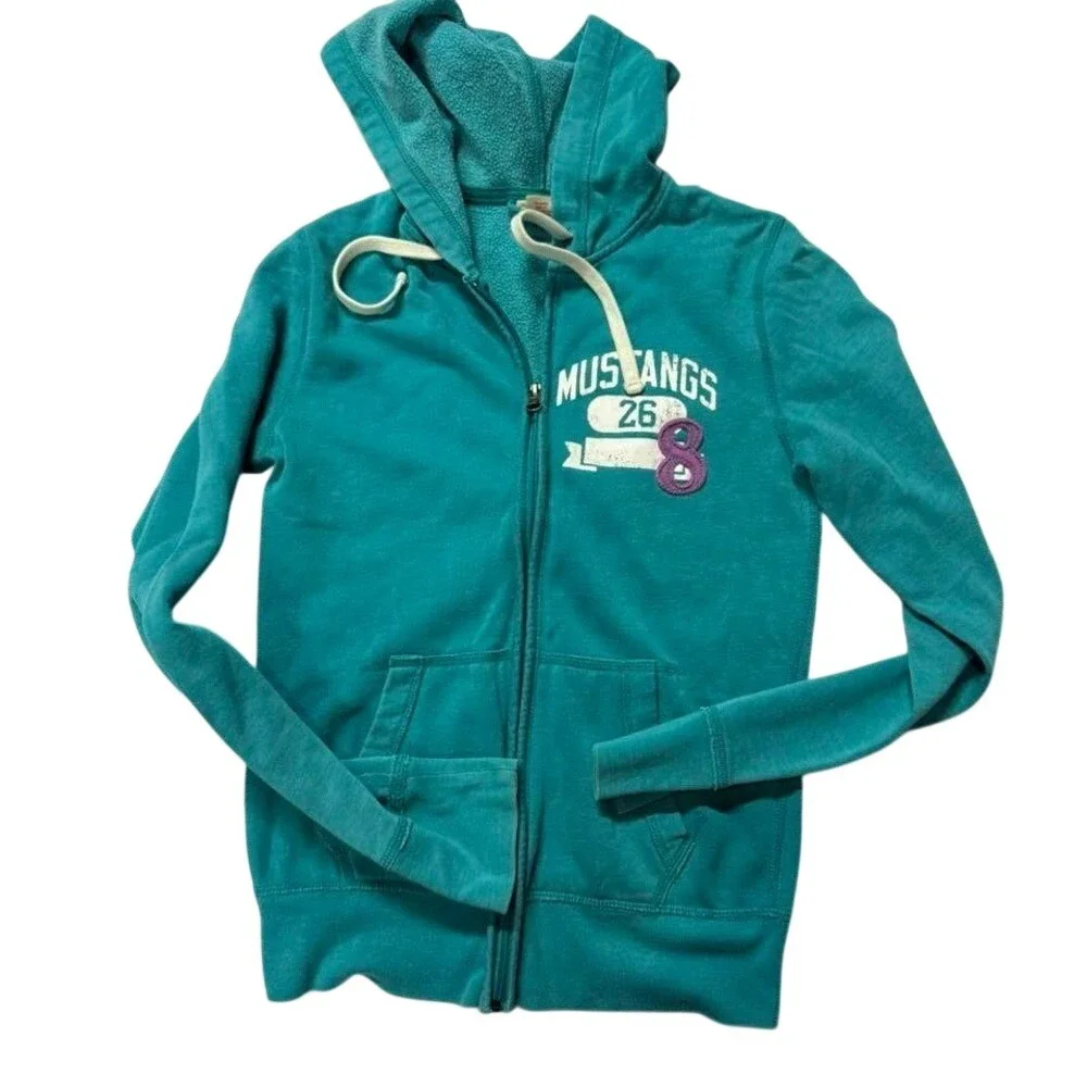 Mossimo Supply Co. Teal Hoodie with White Accents